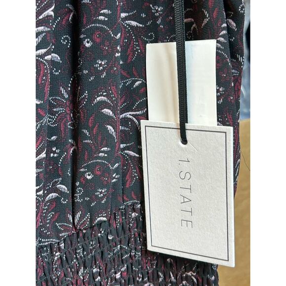 1. State  Floral Asymmetrical Hem Polished Nomad Color Dress Size large NWT - Picture 14 of 15